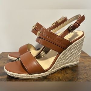 Liz Claiborne Women’s Amaro Cognac Wedge Sandals NWT Various Sizes